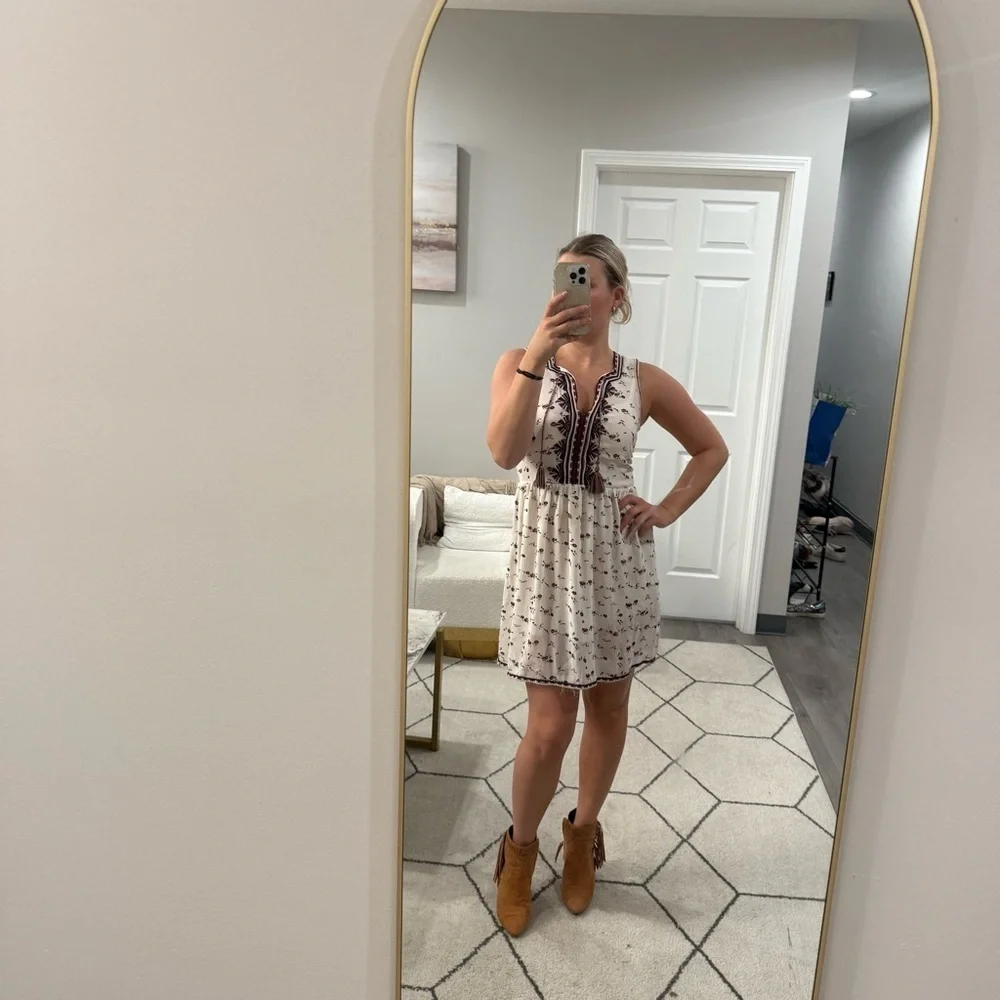 Ulla Johnson Dress Sleeveless Mini in Cream Plum Floral